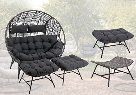 كرسي مع مسند قدم (Chair with ottoman)